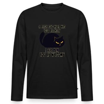 Chats Cadeau Propriétaires de chats Cyniques Chats - T-shirt manches longues Premium bio Homme - noir - Devant - Nico (187cm)