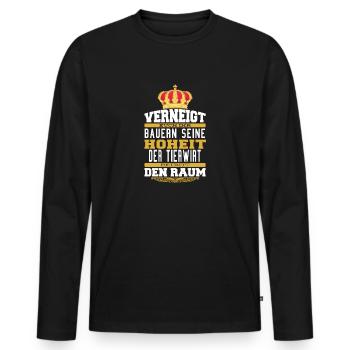 Witziges Tierwirt T-shirt Geschenk - Männer Premium Bio Langarmshirt - Schwarz - Vorne - Nico (187cm)