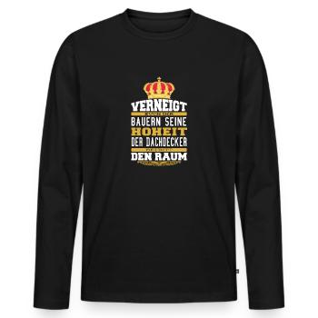 Witziges Dachdecker T-shirt Geschenk Polier - Männer Premium Bio Langarmshirt - Schwarz - Vorne - Nico (187cm)