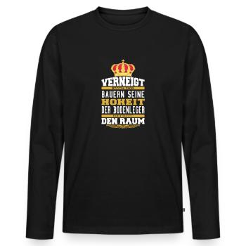 Witziges Bodenleger T-shirt Geschenk Bodenleger - Männer Premium Bio Langarmshirt - Schwarz - Vorne - Nico (187cm)