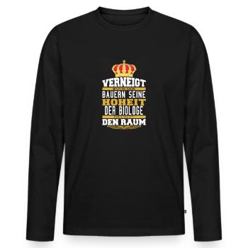 Witziges Biologe T-shirt Geschenk Biologen - Männer Premium Bio Langarmshirt - Schwarz - Vorne - Nico (187cm)
