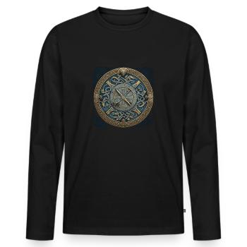 Boussole viking Ragnars Nordmanns - T-shirt manches longues Premium bio Homme - noir - Devant - Nico (187cm)