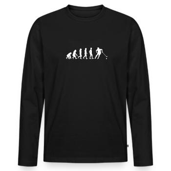 Unihockey Evolution Geschenk Hallenhockey - Männer Premium Bio Langarmshirt - Schwarz - Vorne - Nico (187cm)
