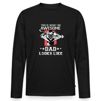 Funny father day outfit for dads and bonus dads - Men's Premium Organic Long Sleeve Shirt - black - Front - Nico (187cm)