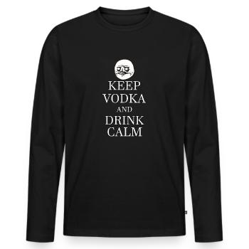 funny booze party gadgets vodka party drinkers - Men's Premium Organic Long Sleeve Shirt - black - Front - Nico (187cm)