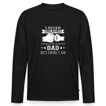 Tenue cool pour la fête des pères pour le motif - T-shirt manches longues Premium bio Homme - noir - Devant - Nico (187cm)