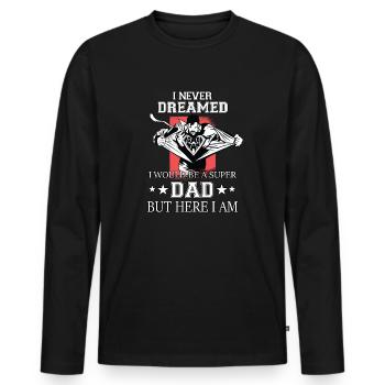 Funny father day outfit for dads and bonus dads - Men's Premium Organic Long Sleeve Shirt - black - Front - Nico (187cm)