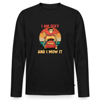 Gärtner Geschenk Rasenmäher Gärtner Spruch - Männer Premium Bio Langarmshirt - Schwarz - Vorne - Nico (187cm)
