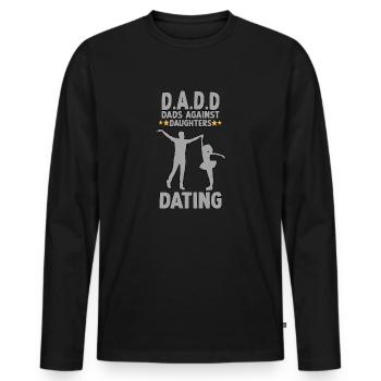 lustig Vater Outfit Vater Sohn Partner Blick Vater - Männer Premium Bio Langarmshirt - Schwarz - Vorne - Nico (187cm)