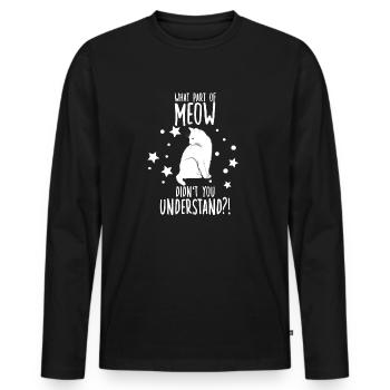 Chemise pour chat mignon propriétaire de chat - T-shirt manches longues Premium bio Homme - noir - Devant - Nico (187cm)
