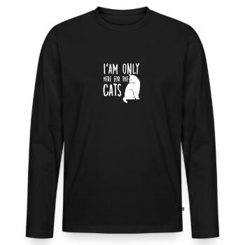Chats accessoires drôles propriétaires de chats - T-shirt manches longues Premium bio Homme - noir - Devant - Nico (187cm)