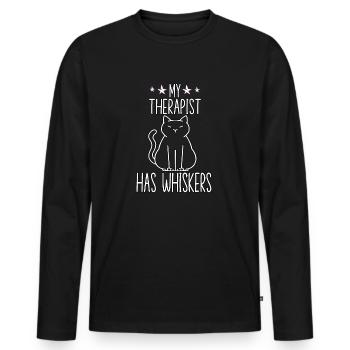 Funny cat costume cat holder outfit cats - Men's Premium Organic Long Sleeve Shirt - black - Front - Nico (187cm)