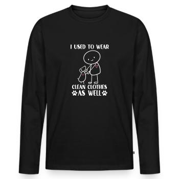 Walki shirt for dog owner dogs outdoor dog - Men's Premium Organic Long Sleeve Shirt - black - Front - Nico (187cm)