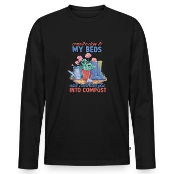 Je ferai de toi le jardinier du compost en disant - T-shirt manches longues Premium bio Homme - noir - Devant - Nico (187cm)
