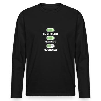 Funny father day outfit for dads and bonus dads - Men's Premium Organic Long Sleeve Shirt - black - Front - Nico (187cm)