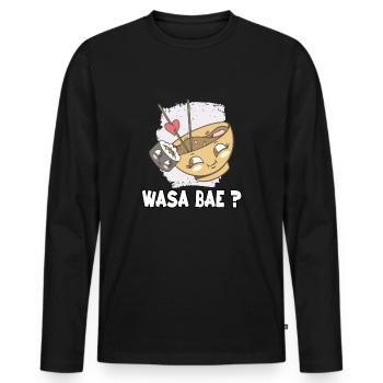 Motif kawaii de l'amateur de sushi pour les fans - T-shirt manches longues Premium bio Homme - noir - Devant - Nico (187cm)