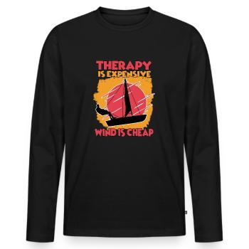 marin drôle hobby voile bateau moteur bateau - T-shirt manches longues Premium bio Homme - noir - Devant - Nico (187cm)