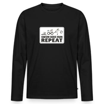 Funny Endurance Sports Jogging Fitness Jogging - Men's Premium Organic Long Sleeve Shirt - black - Front - Nico (187cm)