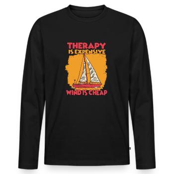 Segel Kapitän Segel Hobby Yacht Segler - Männer Premium Bio Langarmshirt - Schwarz - Vorne - Nico (187cm)