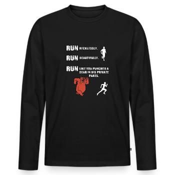 Jogging Runner Accessories Funny Jogger Sports - Men's Premium Organic Long Sleeve Shirt - black - Front - Nico (187cm)