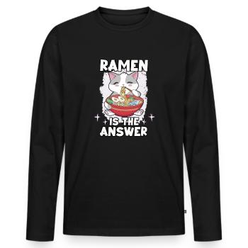 lustig Sushi-Liebhaber Japan Sashimi Ramen Maki - Männer Premium Bio Langarmshirt - Schwarz - Vorne - Nico (187cm)