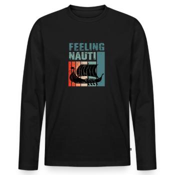 funny sail hobby sailor accessories motorboat - Men's Premium Organic Long Sleeve Shirt - black - Front - Nico (187cm)