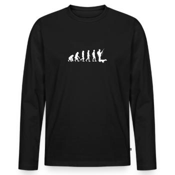 Chasseur Cadeau Chasseurs Evolution - T-shirt manches longues Premium bio Homme - noir - Devant - Nico (187cm)