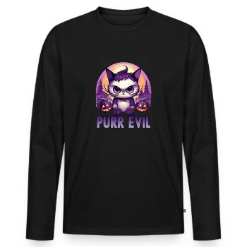 Kawaii Cat Costume Halloween Party Costume Cats - Men's Premium Organic Long Sleeve Shirt - black - Front - Nico (187cm)
