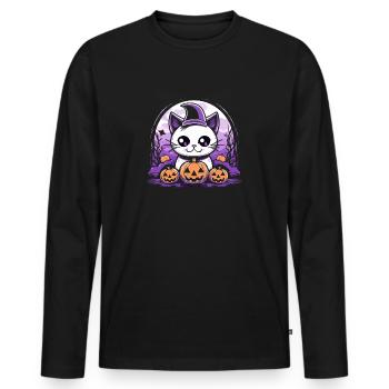 Halloween Decoration Kawaii Stuff Halloween Gift - Men's Premium Organic Long Sleeve Shirt - black - Front - Nico (187cm)