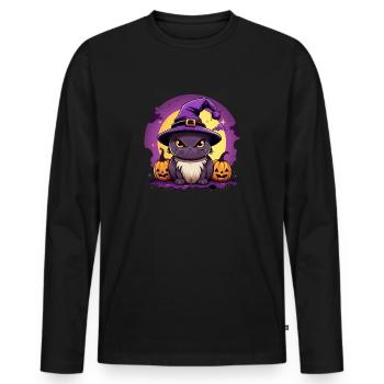 Costume d'Halloween pour chat méchant Chat kawaii - T-shirt manches longues Premium bio Homme - noir - Devant - Nico (187cm)