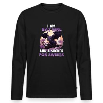 Halloween Costume Bat Girl Kawaii Anime Cosplay - T-shirt manches longues Premium bio Homme - noir - Devant - Nico (187cm)