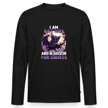 Halloween Costume Bat Girl Cosplay Kawaii - T-shirt manches longues Premium bio Homme - noir - Devant - Nico (187cm)