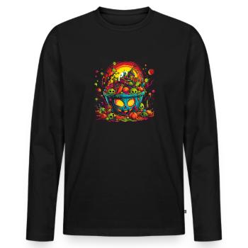 Candy Bucket Costume d'Halloween Trick or Treat - T-shirt manches longues Premium bio Homme - noir - Devant - Nico (187cm)