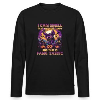 Costume de loup-garou kawaii Costume de fête d’Halloween - T-shirt manches longues Premium bio Homme - noir - Devant - Nico (187cm)