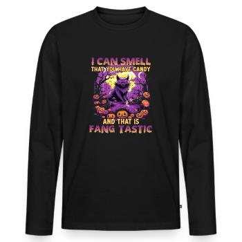Costume d'Halloween de loup-garou kawaii pour les - T-shirt manches longues Premium bio Homme - noir - Devant - Nico (187cm)