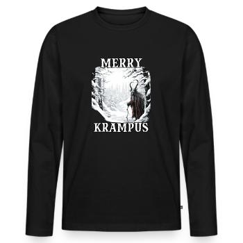 Krampus T | Costume de Krampus | Père Noël - T-shirt manches longues Premium bio Homme - noir - Devant - Nico (187cm)