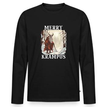 Krampus T Gruseliger Weihnachtsmann Kramperl - Männer Premium Bio Langarmshirt - Schwarz - Vorne - Nico (187cm)