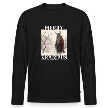 Krampus T Bayerischer Weihnachtsmann Kramperl - Männer Premium Bio Langarmshirt - Schwarz - Vorne - Nico (187cm)