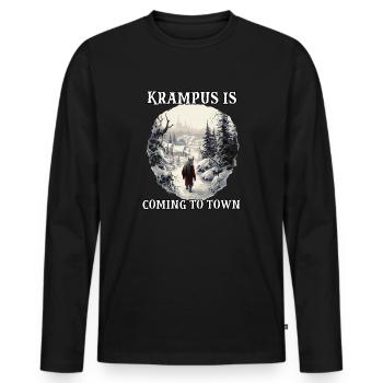 Krampus T | Costume de Krampus | Père Noël - T-shirt manches longues Premium bio Homme - noir - Devant - Nico (187cm)