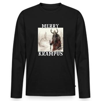Merry Krampus | Kramperl | Krampus Kostüm - Männer Premium Bio Langarmshirt - Schwarz - Vorne - Nico (187cm)