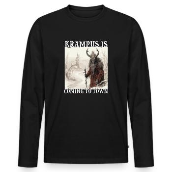 Krampus Maske | Krampus Kostüm Kramperl | - Männer Premium Bio Langarmshirt - Schwarz - Vorne - Nico (187cm)