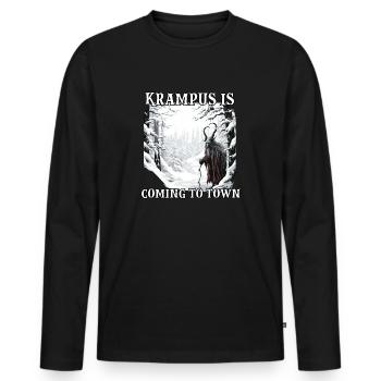 Krampus Maske Krampus Kostüm Kramperl Böser - Männer Premium Bio Langarmshirt - Schwarz - Vorne - Nico (187cm)