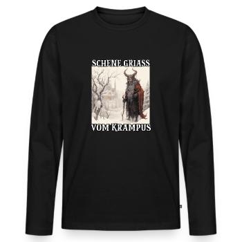 Krampus mask Krampus costume Kramperl Evil Santa - Men's Premium Organic Long Sleeve Shirt - black - Front - Nico (187cm)