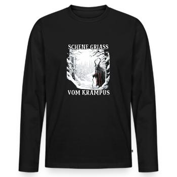 Krampus T | Krampus Costume | Demonic Santa Claus - Men's Premium Organic Long Sleeve Shirt - black - Front - Nico (187cm)