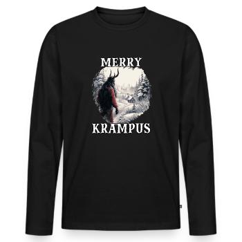 Krampus T | Krampus costume Kramperl | Santa Claus - T-shirt manches longues Premium bio Homme - noir - Devant - Nico (187cm)