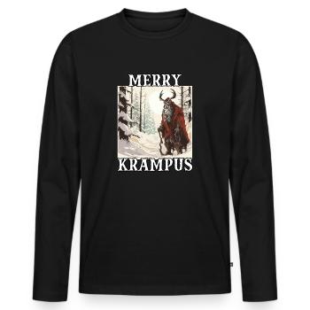 Krampus T Gruseliger Weihnachtsmann Kramperl - Männer Premium Bio Langarmshirt - Schwarz - Vorne - Nico (187cm)