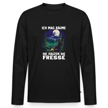 Hiking T Trekking Outfit Hiking Motif - Men's Premium Organic Long Sleeve Shirt - black - Front - Nico (187cm)
