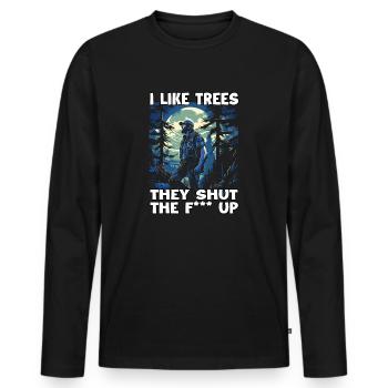 Amoureux de la forêt et fans de trekking T pour - T-shirt manches longues Premium bio Homme - noir - Devant - Nico (187cm)