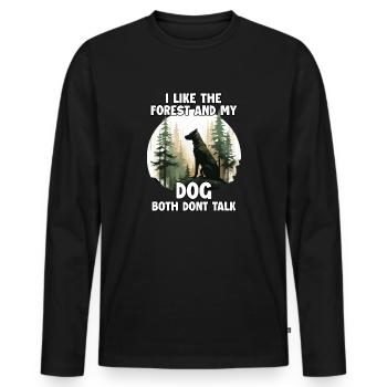 Wald Liebhaber und Hundehalter T für Hiking - Männer Premium Bio Langarmshirt - Schwarz - Vorne - Nico (187cm)