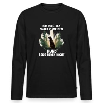 Proverbes canins Propriétaire de chien Cadeau - T-shirt manches longues Premium bio Homme - noir - Devant - Nico (187cm)